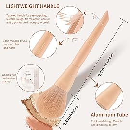 Docolor Makeup Brushes 17+2 Pcs with Makeup Bag and Makeup Sponge and Brush Protector Morandi Makeup Brush Set Premium Synthetic hair makeup brush Wooden handle Gift Box