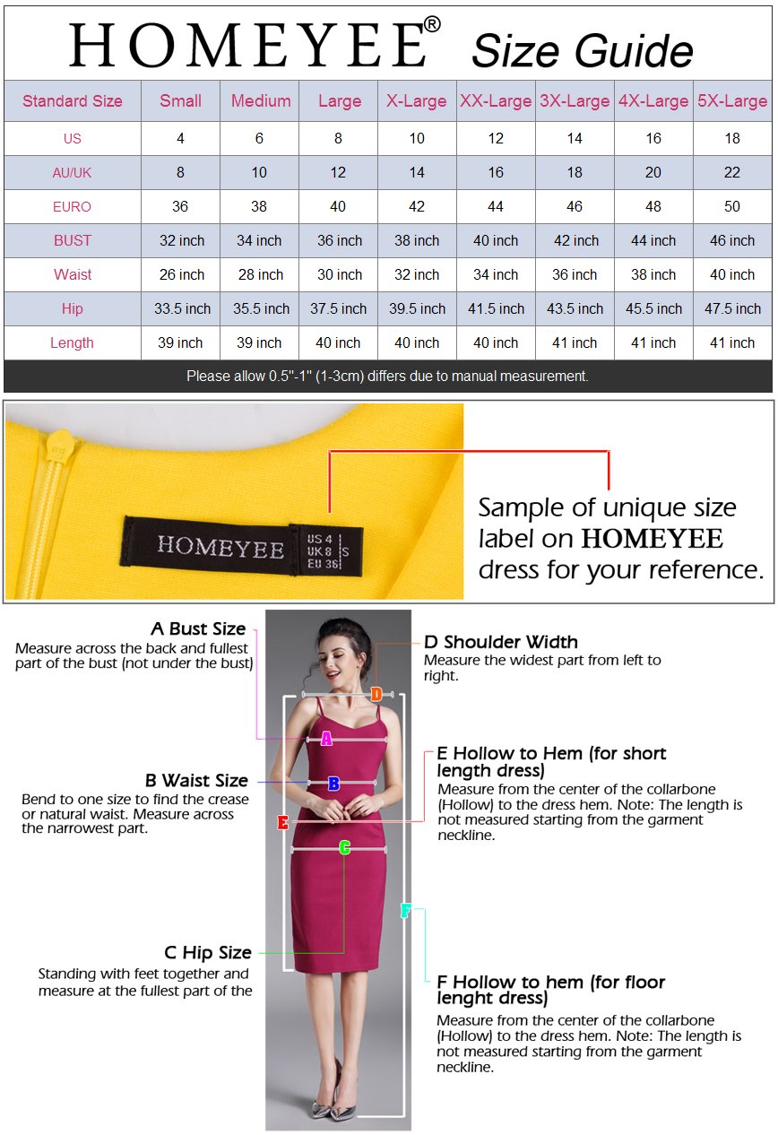 Homeyee Womens Elegant Chic Bodycon Formal Dress B288 L Dark | Desertcart  Gambia