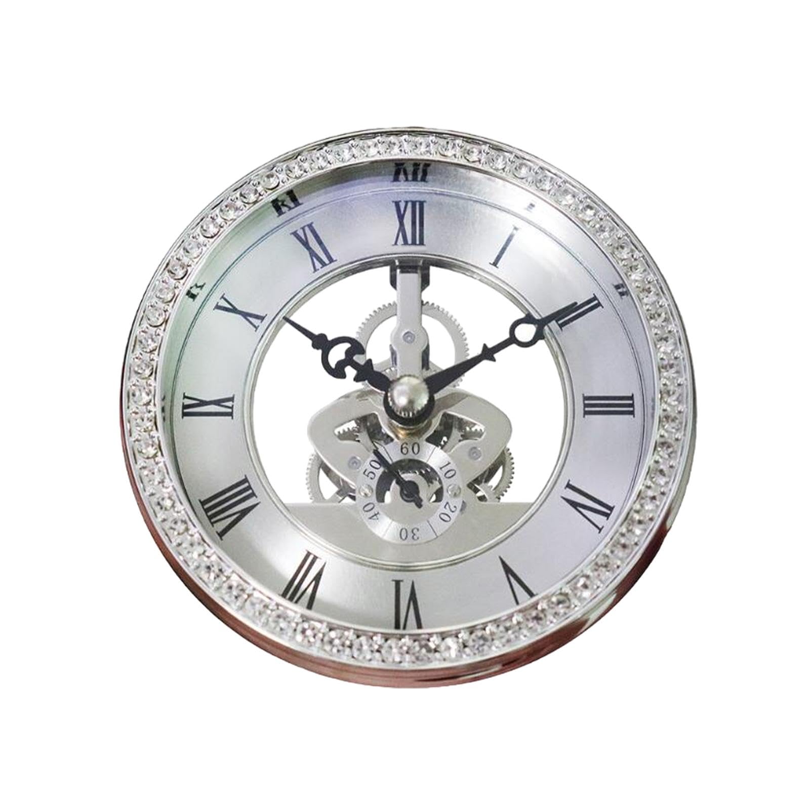 Mouvement d'horloge en métal argenté avec cadran chic pour design intérieur