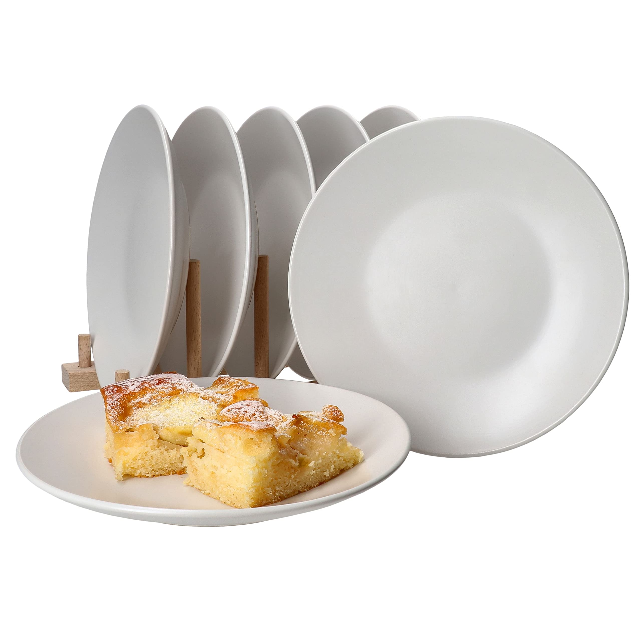 MamboCat Nero Bianco 18-TLG. Teller Set I 6 Personen I weißes & schwarzes Geschirr, matt I Speiseteller, Suppenteller & Kuchenteller I Steingut I Black & White I Essteller, Salat-Bowl, Desserteller