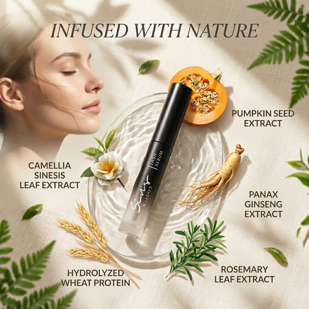 Sinsnlashes Wimpernserum EYELASH SERUM—Wimpernserum Mit Peptid Komplex Für Kräftigere Und Dichter Wirkende Wimpern Im Täglichen Pflegeeinsatz (2 Stück)