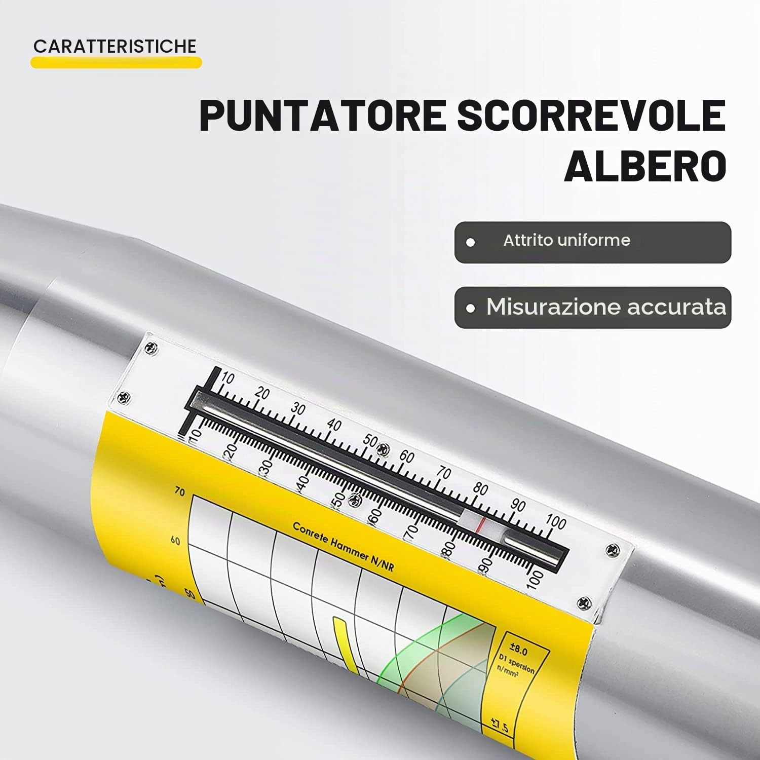 CGOLDENWALL Sclerometro per Calcestruzzo con Manuale Italiano Resiliometer Sclerometro nell' Ambito di 10-60 Mpa ZC3-A