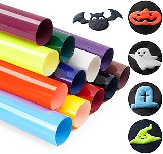 xTool Puff Vinyl Heat Transfer 3D - 14 Sheets 12"x 10" Puff HTV Heat Transfer Vinyl, 12 Assorted Color Foaming Iron On Vinyl for T-Shirts, Puffy HTV Compatible with xTool M1, Cricut, Silhouette Cameo