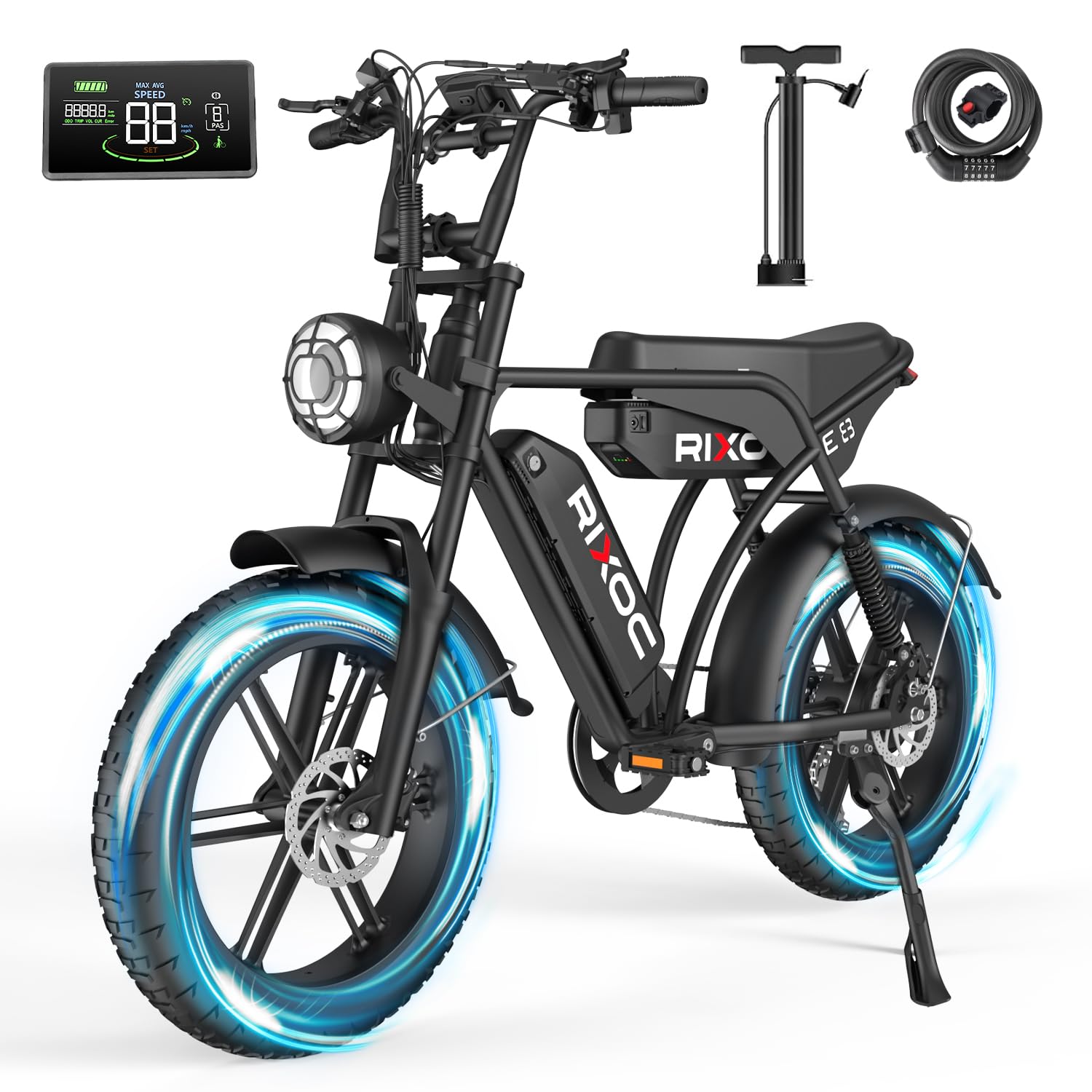 RIXOC E8/E8 Pro Electric Bike for Adults, 1000W Motor 30+MPH 48V