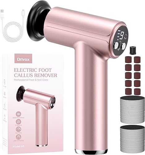 Removedor eléctrico de callos para pies, 2 en 1, removedor eléctrico recargable de callos para pies, herramientas de pedicura con 70 piezas de