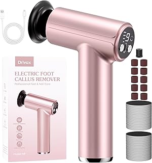 Removedor eléctrico de callos de pies, 2 en 1, removedor eléctrico recargable de callos para pies, herramientas de pedicura con 70 papeles de lija, lima profesional para piel muerta, color rosa