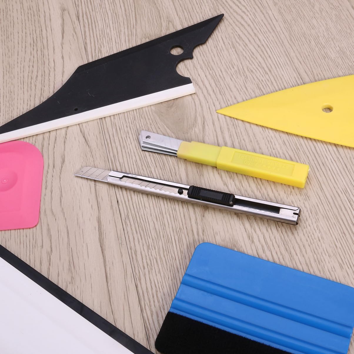 8pcs Window Film Installation Kit with Squeegees Scrapers and Cutters for Car Tinting Scratch-Less Flexible Material for Easy Use and Storage