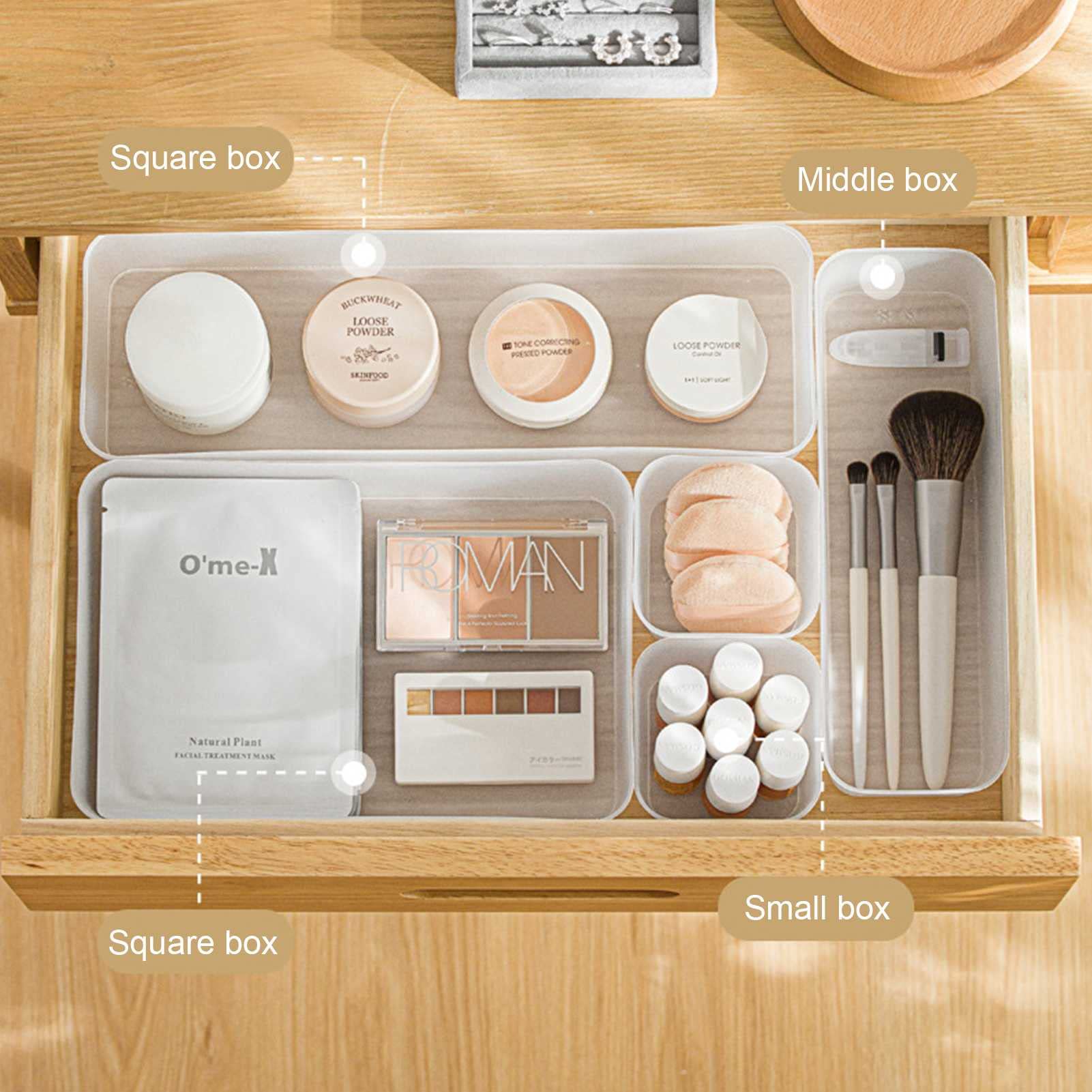 Set de Stockage en Plastique de séparateur de tiroir, 12 boîtes de Rangement de Combinaisons gratuites, boîtes de Stockage de cosmétiques et de Papeterie, Fournitures de Bureaux domestiques