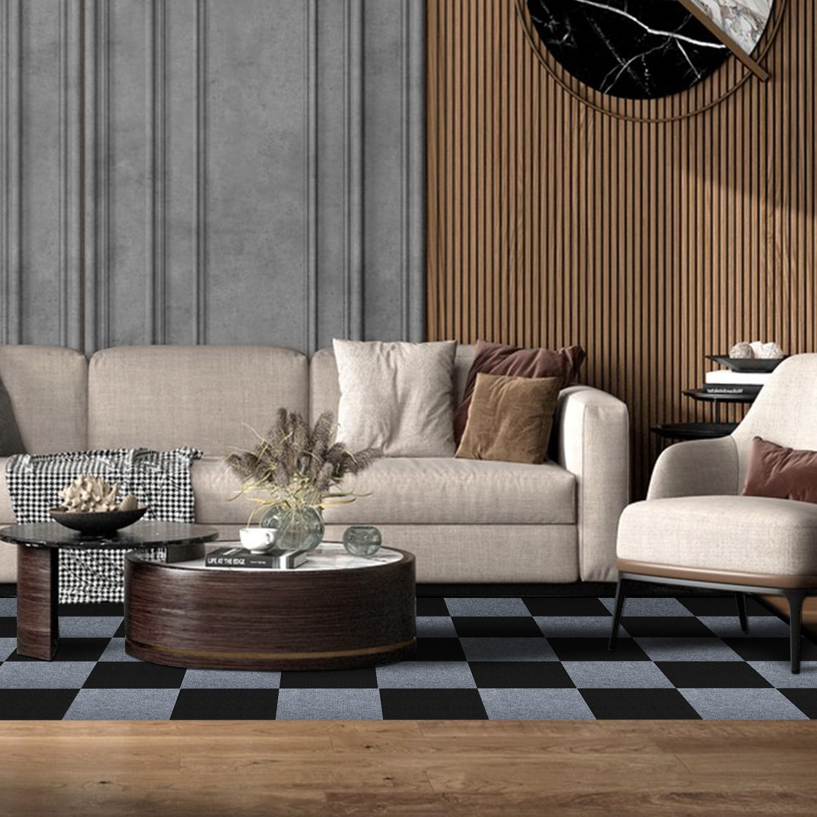 Yskzyz Carpet Tile 12 X 12 Self Adhesive Carpet Floor Tiles Anti-Slip Reusable Carpet Squares Peel and Stick — view 5