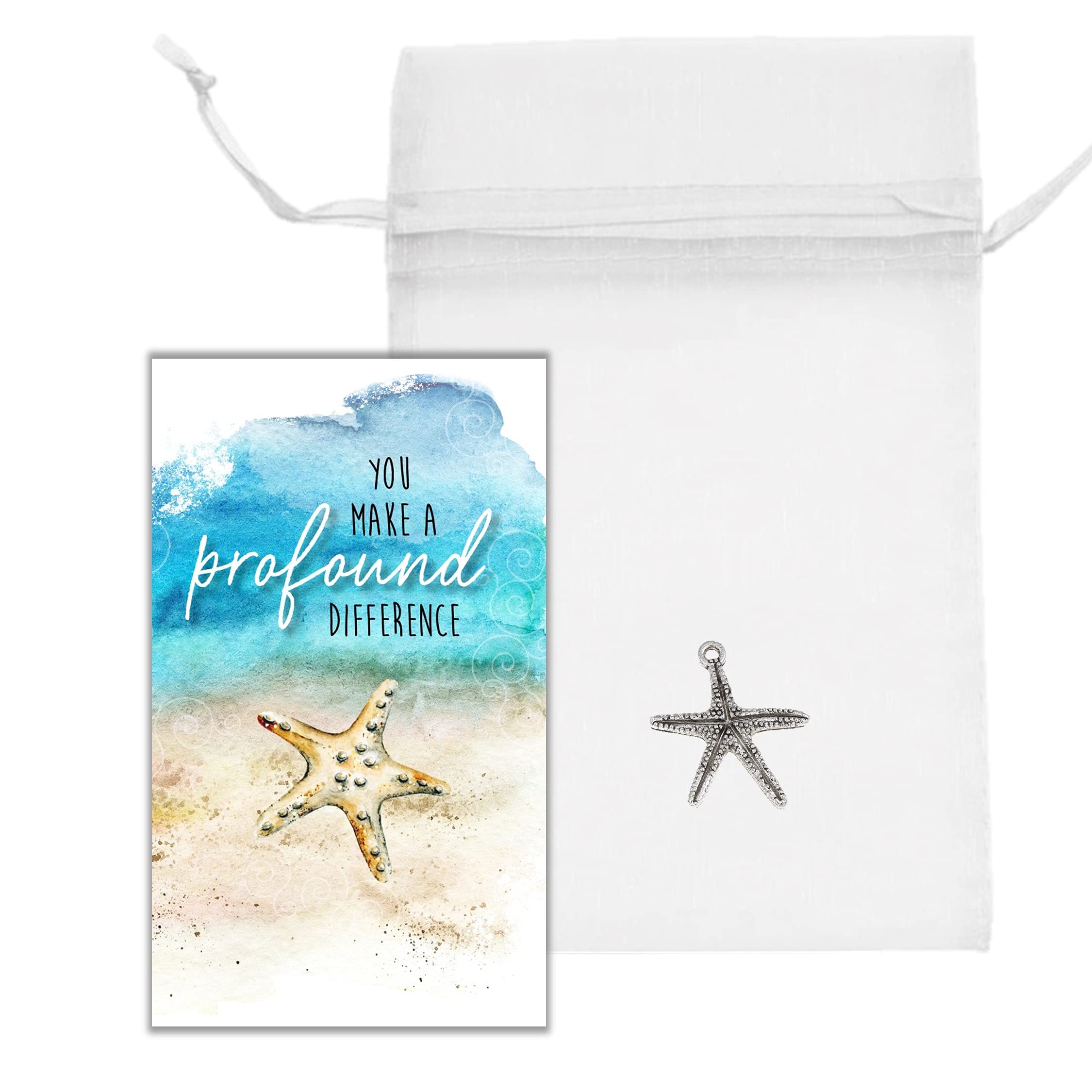 Smiling Wisdom Zestawy upominkowe w dużych opakowaniach po 50 sztuk – mini kartki z uznaniem dla pracowników i wolontariuszy firmy Starfish Story i srebrna pamiątka – stanowią duży wybór