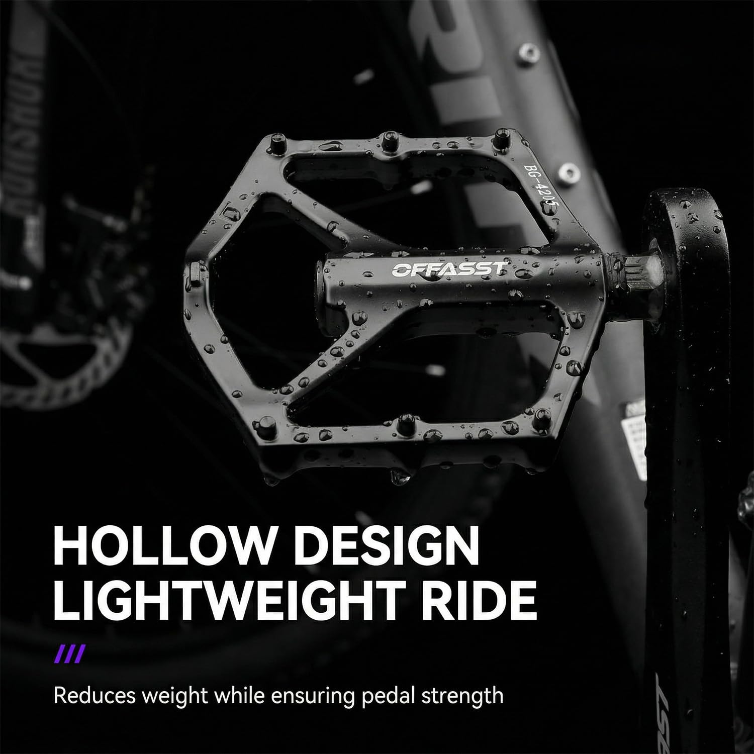 Pedały rowerowe płaskie, 9/16" CNC aluminiowe pedały do wszystkich typów rowerów – lekkie, antypoślizgowe, z 6 antypoślizgowymi trzpieniami, uniwersalny gwint