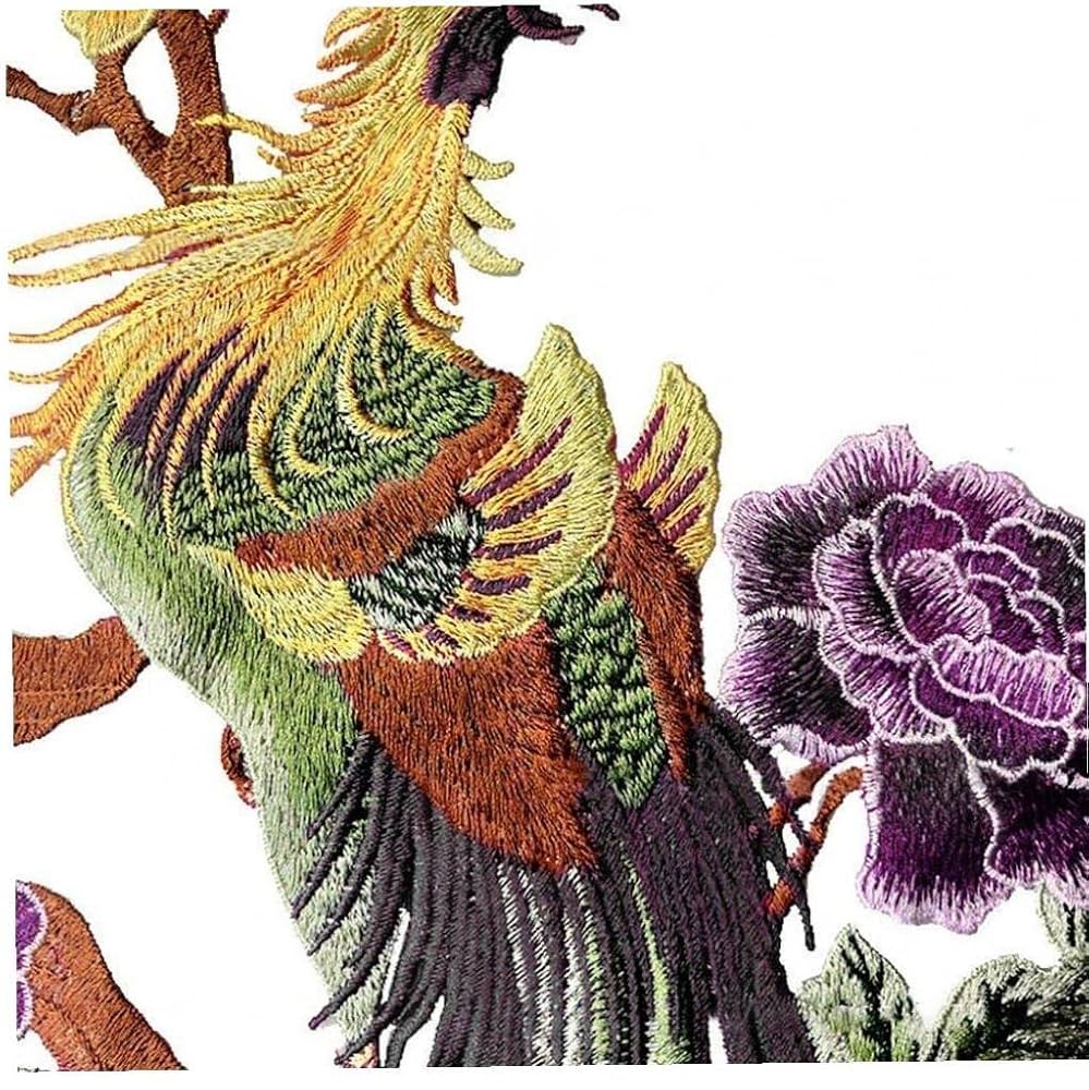 【絶版品】 花売り　刺繍パッチ Amazon.co.jp: 牡丹花 鳳凰 ブーケ クラフト パッチ 刺繍入り