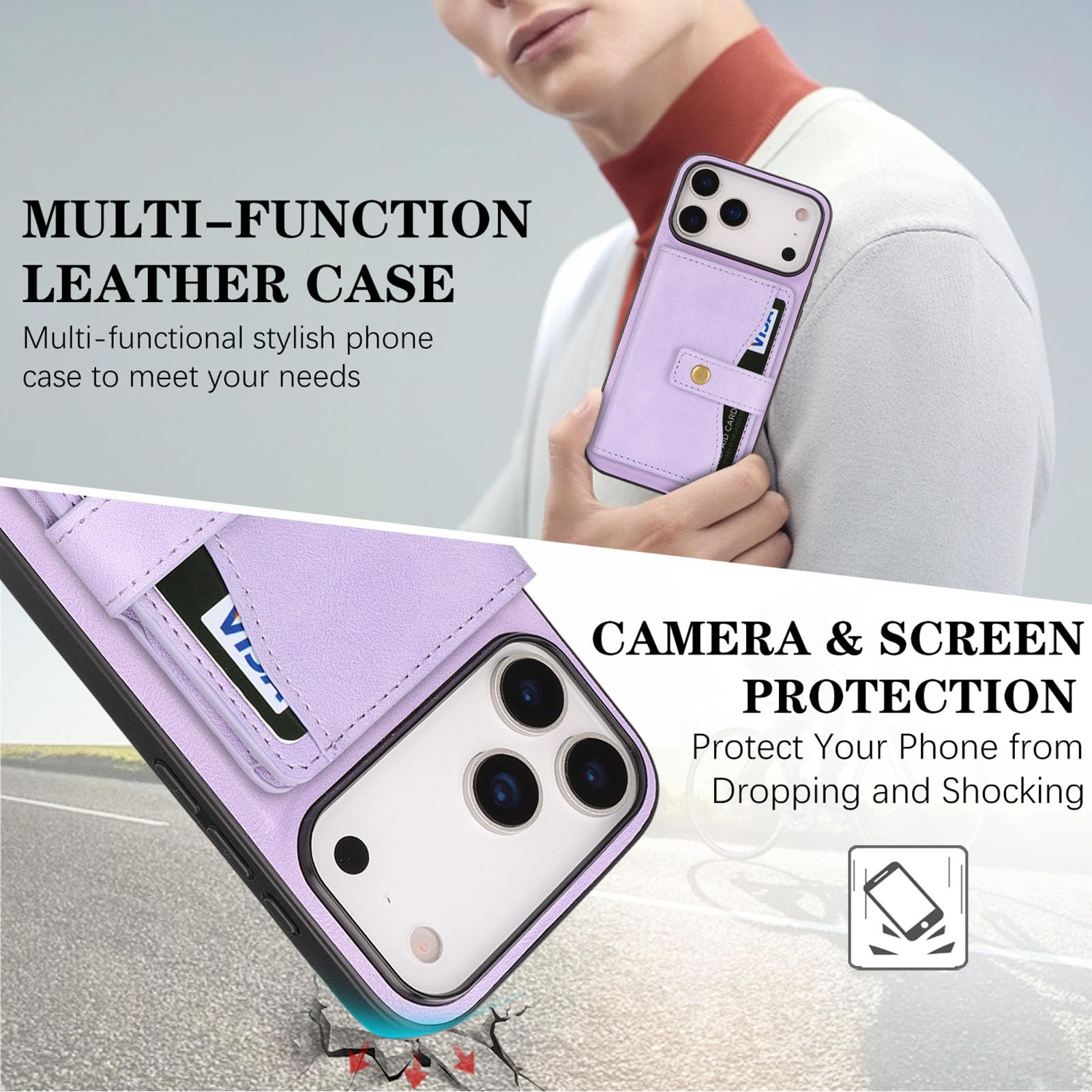 Skórzane etui do iPhone 18 Pro Max/18 Pro, portfel zdejmowany