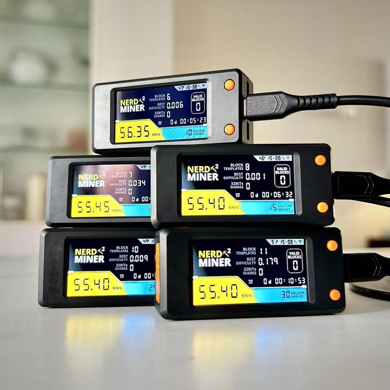 NerdMiner V2 Plus 156KH (78K X 2) Dual Display T-Display S3-1.6.3 Bitcoin Solo Lottery Miner | Win 6.25 BTC | Low Power Consumption & WiFi Connection With Case By ILUKA (NerdMiner V2