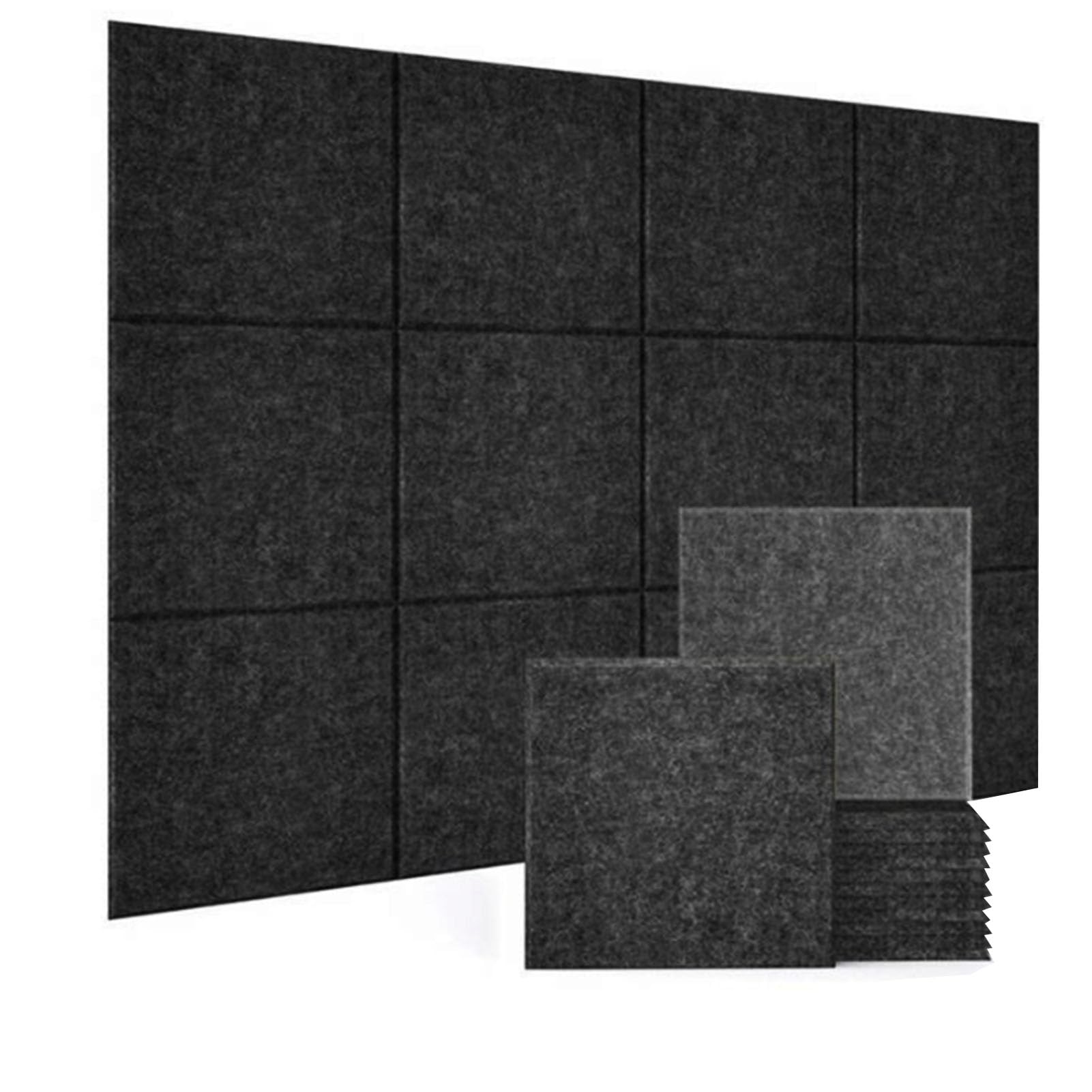 Fafeicy Pannelli Acustici 18 Pezzi 30x30x0,8cm Quadrati, Autoadesivi per | Pannelli Fonoassorbenti Adesivi in Fibra di Poliestere Ad Alta densità per Studio, Ufficio e Home recording.