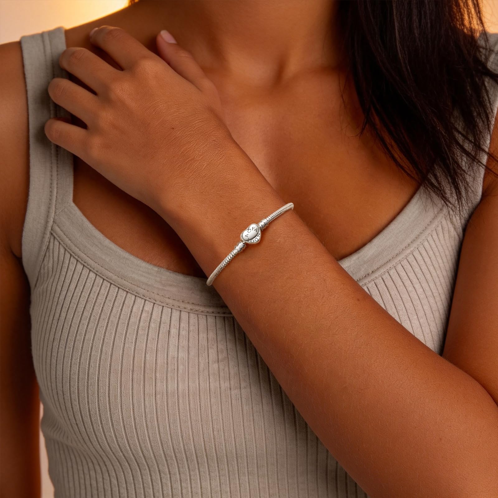 Moments Serie Charm Armband Silber 925 Damen,Individuelles Charms Armbänder zum Selbstgestalten,Bettelarmband Schmuck für Alle Gelegenheiten