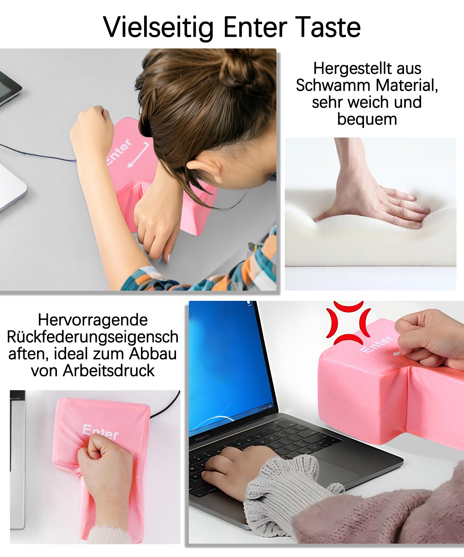 Daity Big Enter Button Çok Fonksiyonlu Enter Button Pillow with