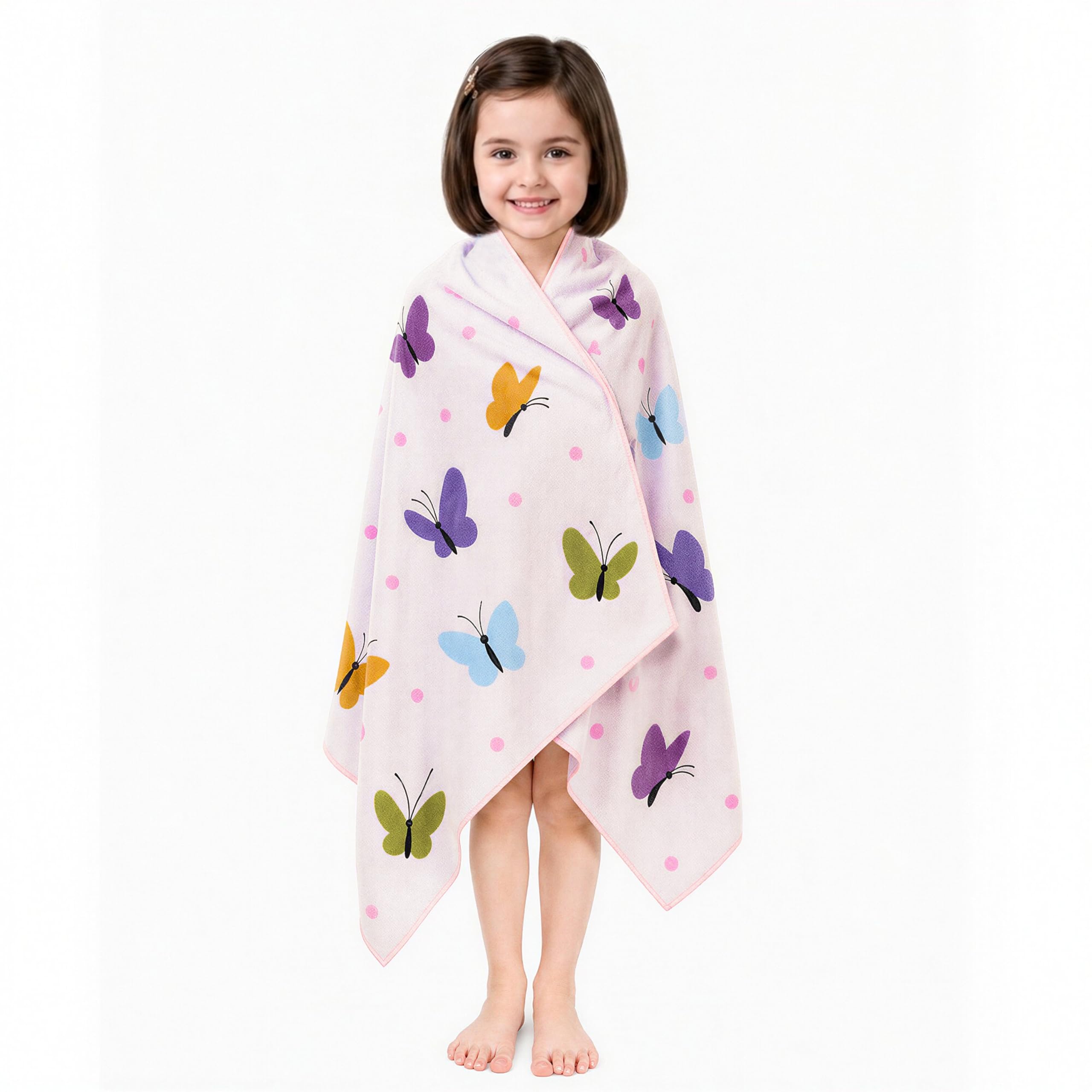 Yellow Weaves Kids Bath Towel for Boys & Girls | Ultra Soft, Super Absorbent & Quick Dry Towel | Lightweight Bath, Beach & Swimming Towel | (Sweet Butterfly, 120 X 60Cm)-image-44