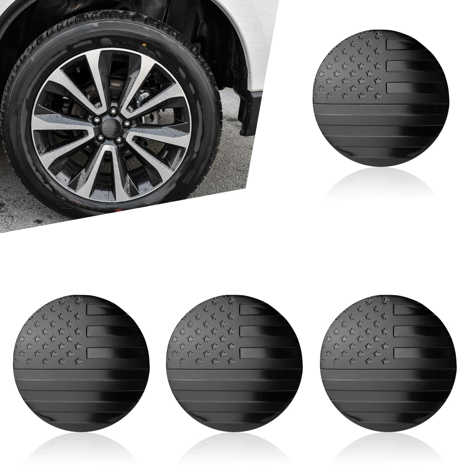 Snapklik.com : Nodteem 4 PCS Car Wheel Center Cap Stickers, American ...