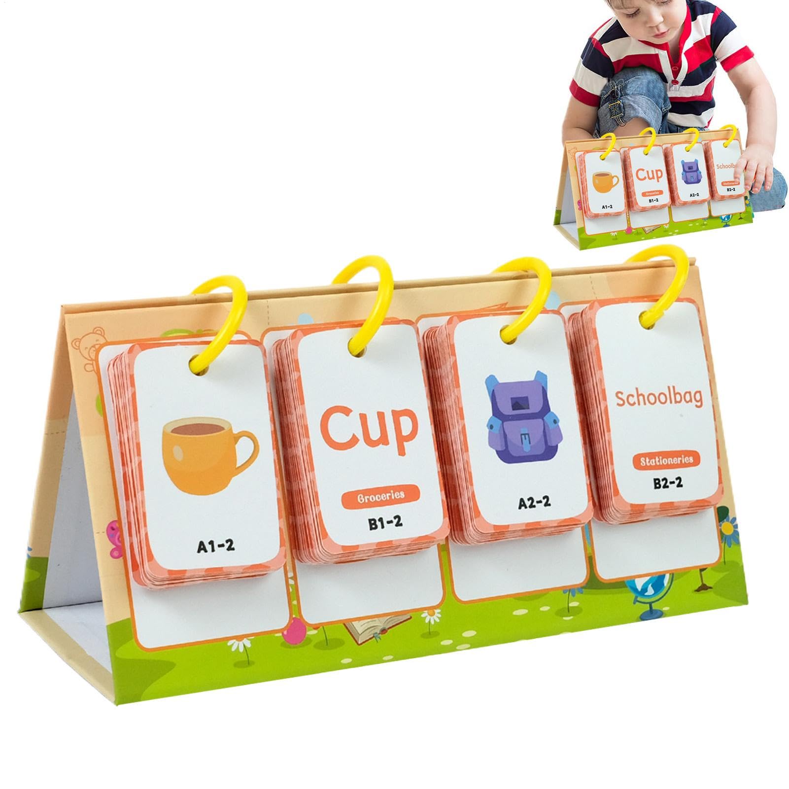 Toddler Flash Cards, Educational Word Building, Preschool, Kindergarten, 96-Piece Interactive Game For Classroom & Home Learning, Spelling Matching Games, 2.48x1.57 Inches
