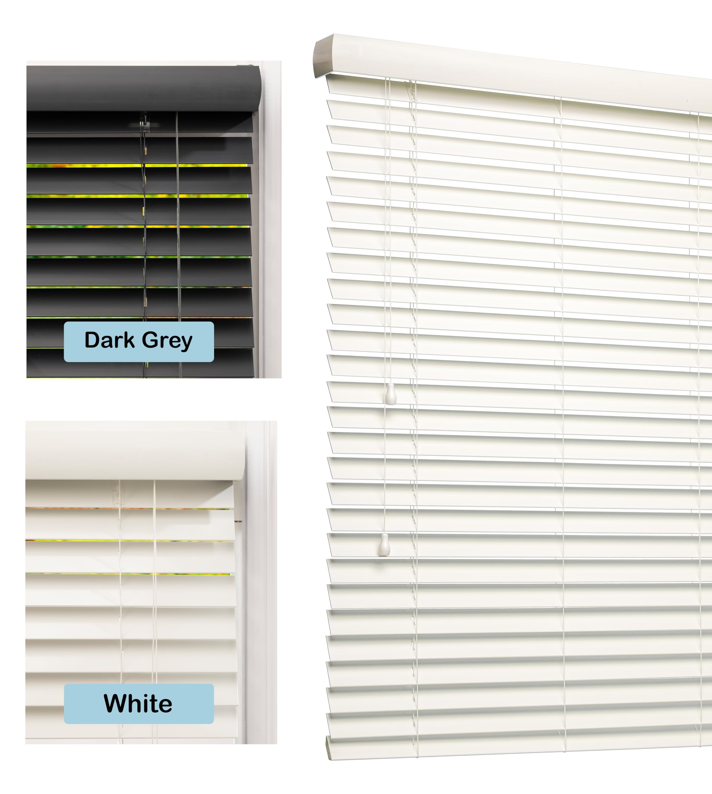 Lister Cartwright 50Mm Fauxwood Plain White 50Mm Fauxwood Venetian Blinds For Windows– Trimmable, Easy Fit Curtains, Child Safe – Durable Home & Office Blind (Plain White, 145W X 120H Cm)
