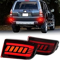Vista 1 de Carcasa roja LED para parachoques trasero, reflector, antiniebla, DRL, kit de montaje para 2003-2005 4Runner 2002-2009 Land Cruiser Prado 120