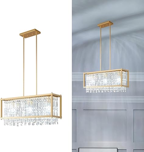 Miniatura 93 de LMQNINE Modernas lámparas colgantes negras para isla de cocina, lámpara de araña de cristal, iluminación colgante ajustable de granja para comedor