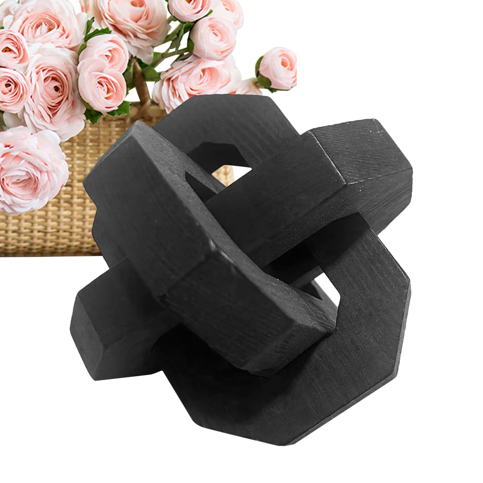 Nudo decorativo de madera ideal para adornar estanterias y chimeneas acogedoras