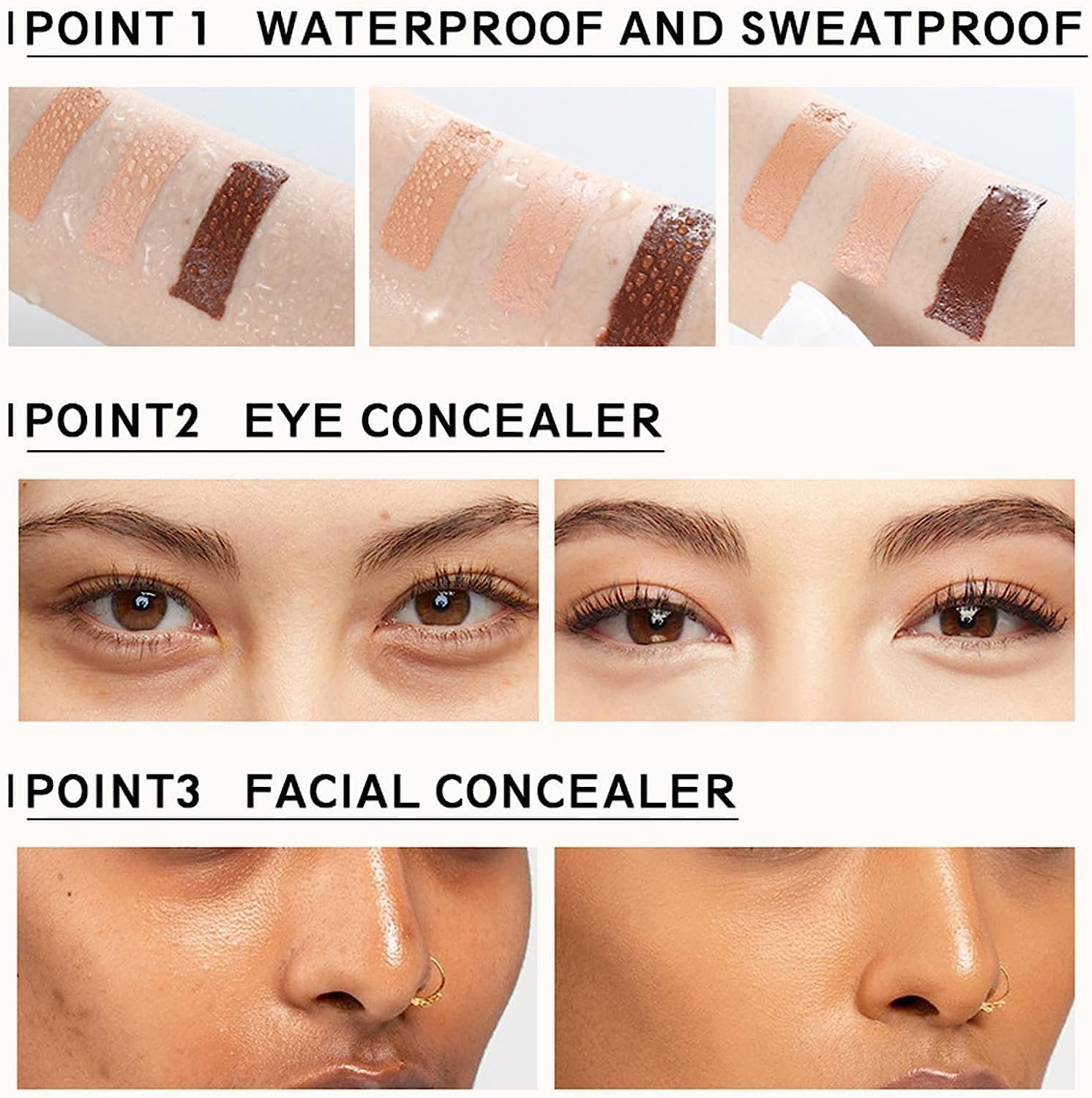 Palette anti - cernes crème 12 couleurs, Palette blush, crème mate correcteur de couleur naturelle, palette de Maquillage visage, maquillage durable, peau parfaite (Série couleur pâle)