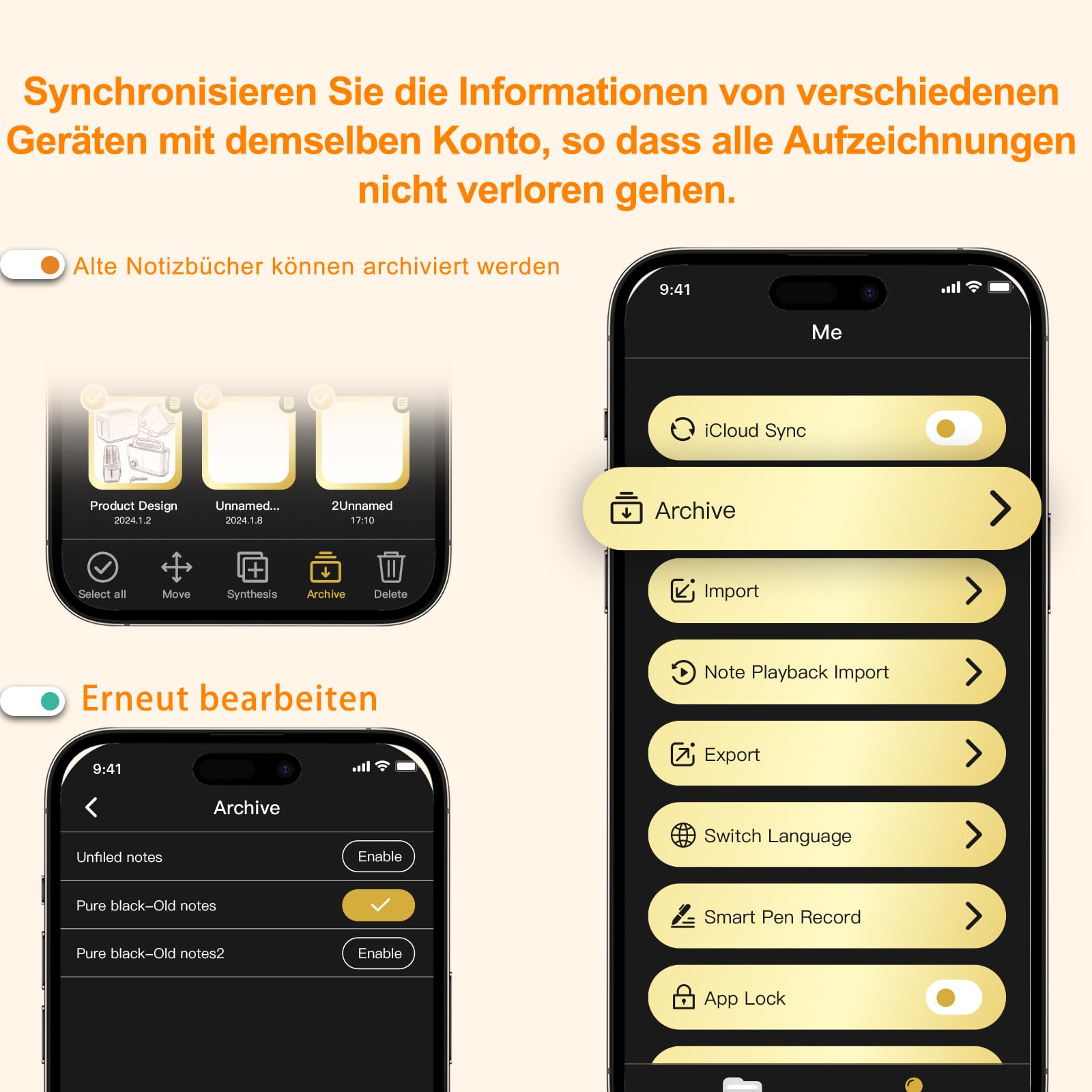 Yuan Smart Writing Set, Digitales Notizbuch + Smart Pen Bluetooth-Notizbuch | Smart Notebook Echtzeit‑Sync. Digitalisiert handschriftliche Notizen elektronischer Notizblock für Digitale Kunst und Meeting
