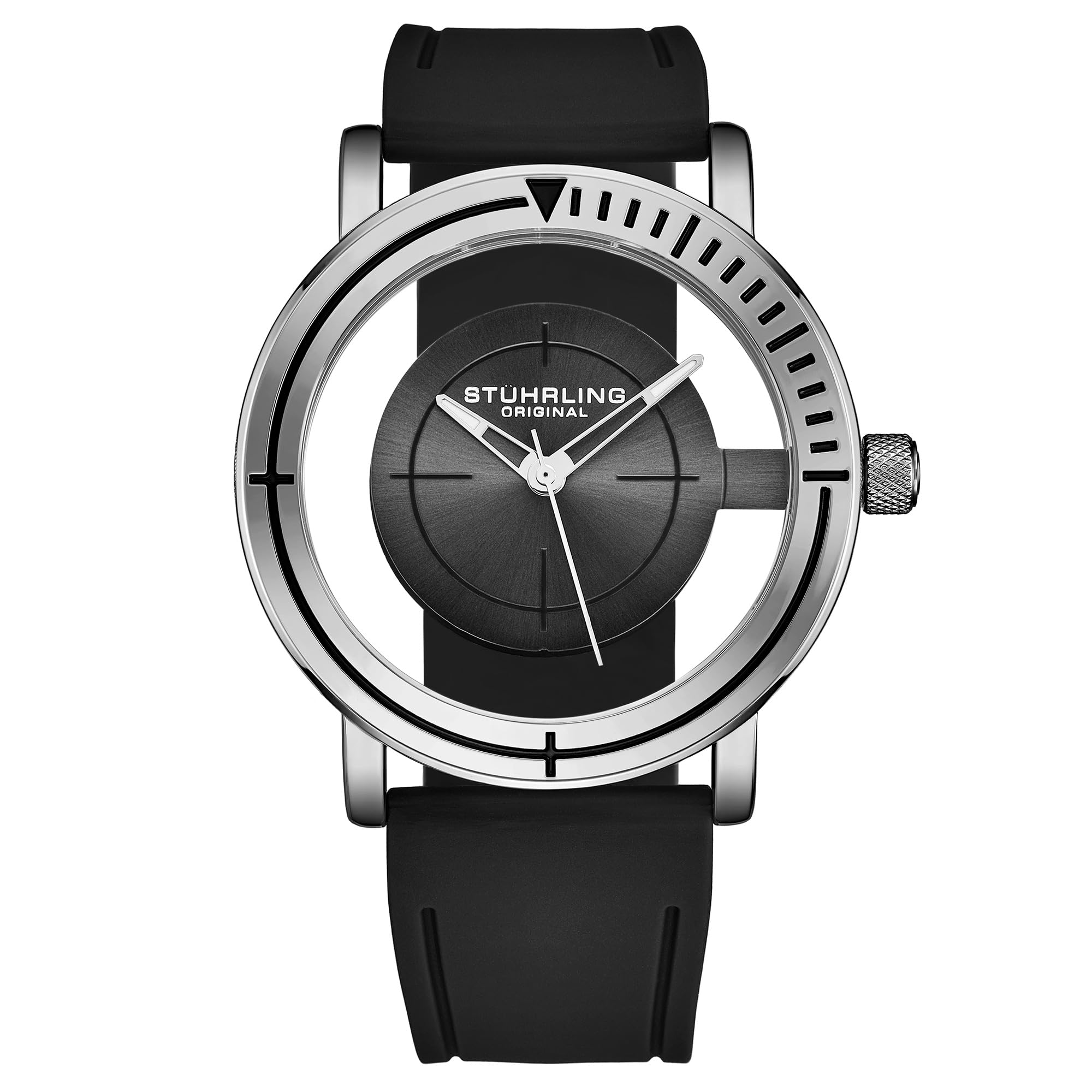 Stuhrling Sniper 3915 Quarzuhr, 40 mm Gehäuse, klassischer Fliegerstil mit Kautschukarmband