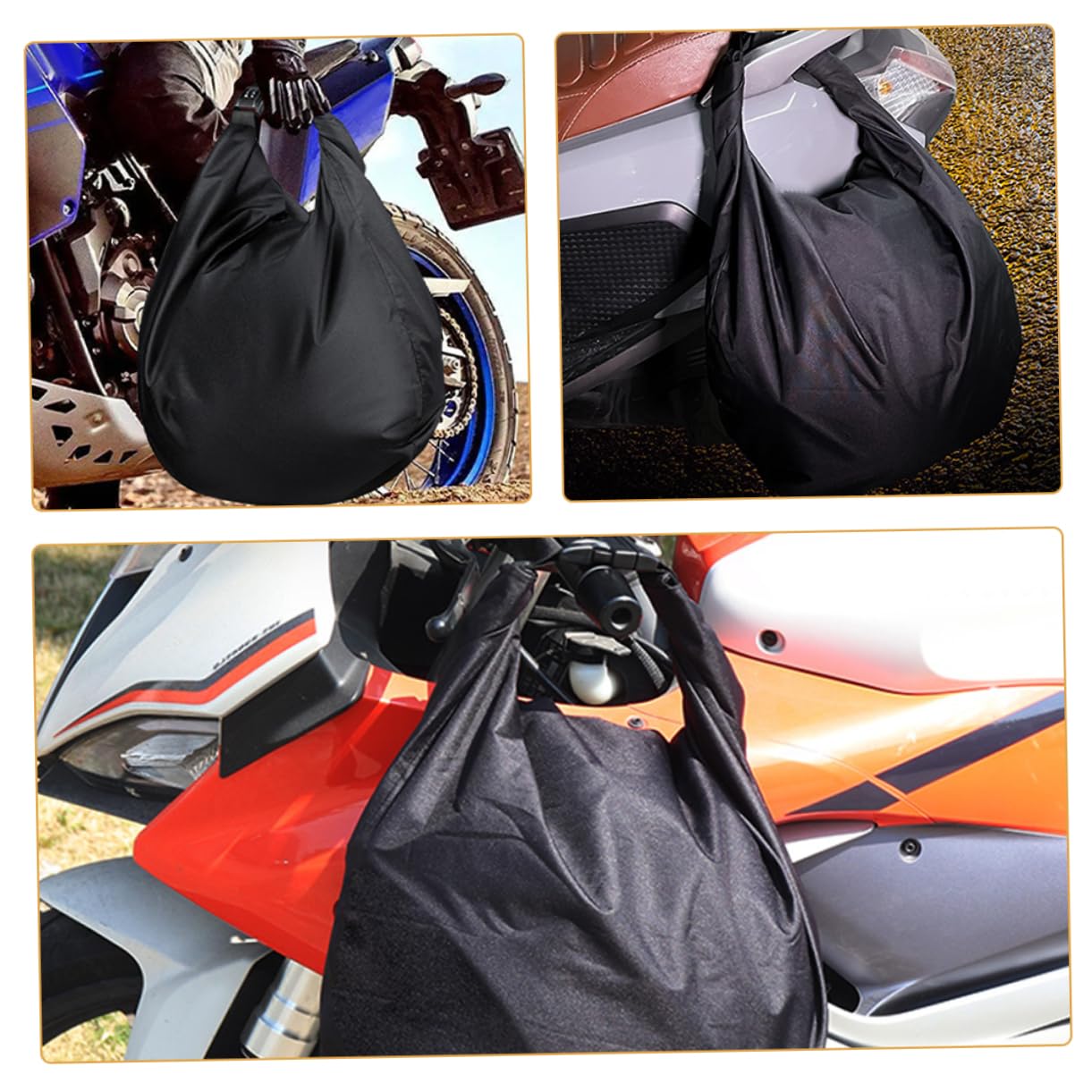 Borsa Porta Casco per Moto, Portacasco Oxford Nero, Leggera e Portatile, Apertura Facile per Riporre Casco in Viaggio