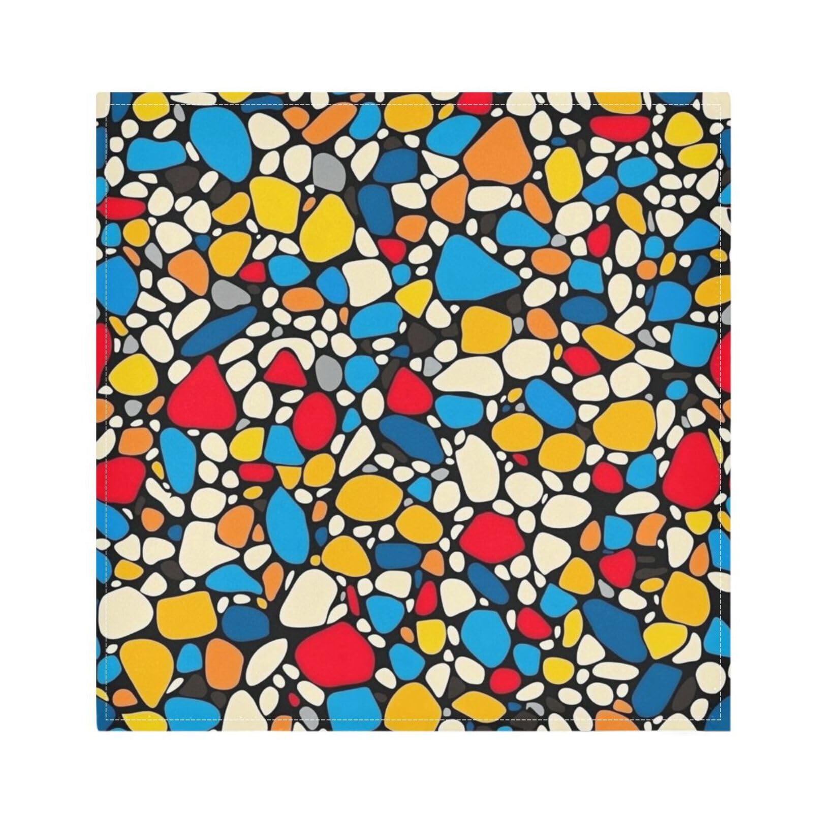 Ttgoth Terrazzo Cloth Napkin Set of 6 Washable & Reusable Dinner Napkins for Dining Table, Banquets, Wedding, Party, 50x50 cm