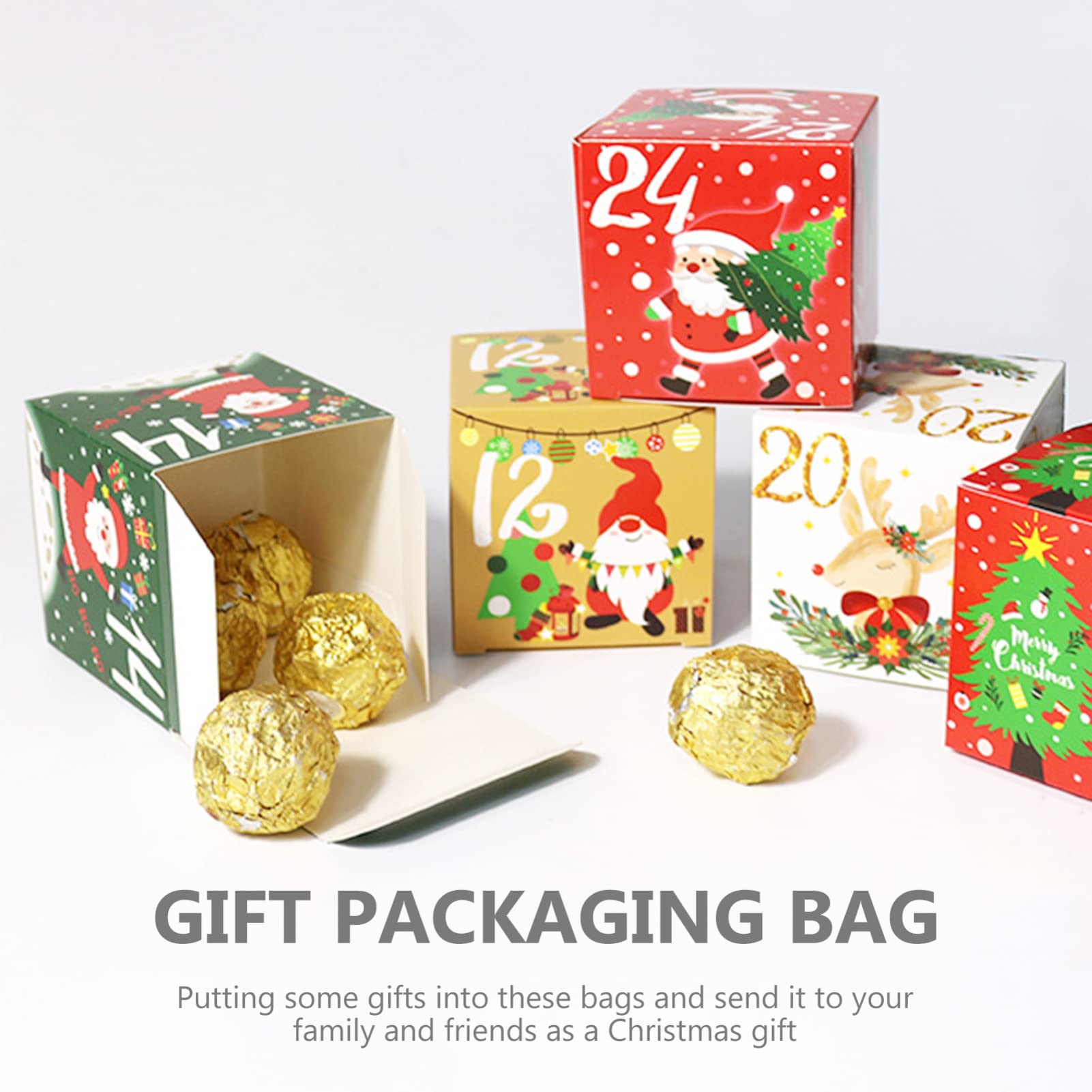 Zerodeko 120piezas Cajas para y Galletas De Envoltorios Navideños Calendarios De Adviento y Decoraciones