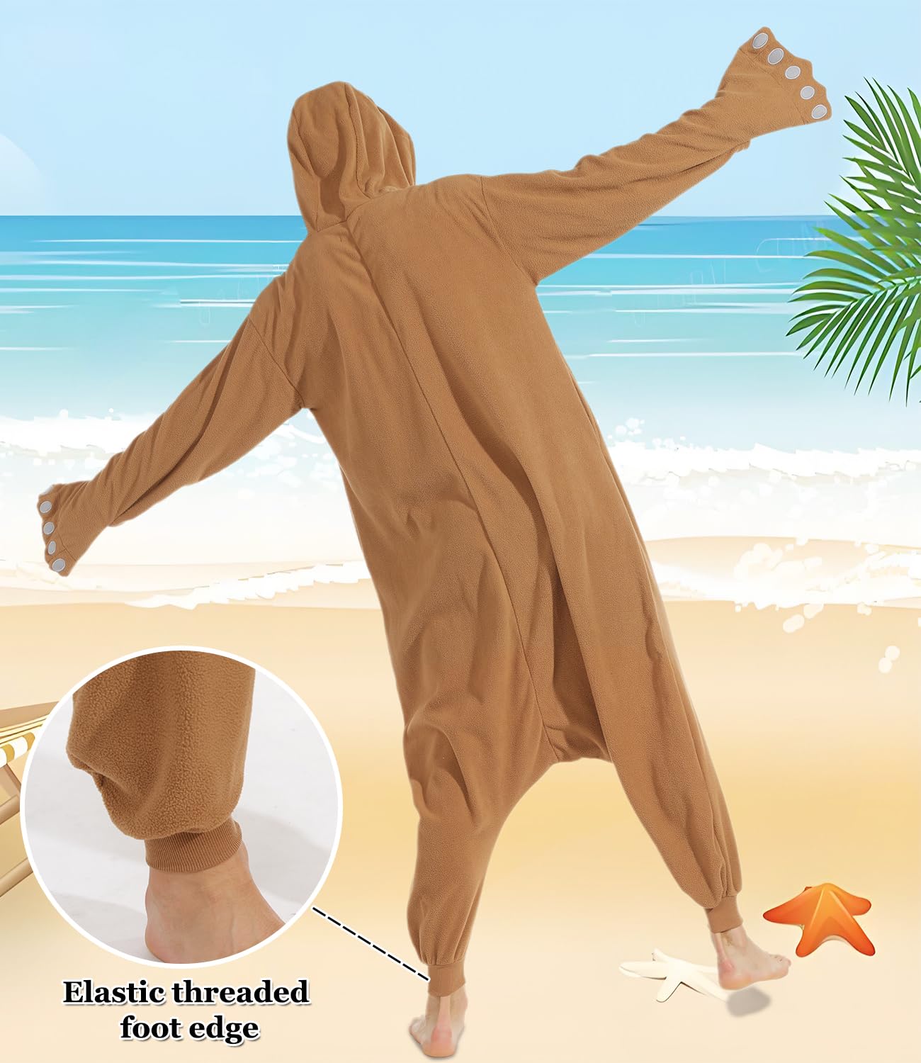 Laahoem Pijama de morsa animal adecuado para adultos, pantalones y sombreros, ropa de hombre y mujer, pijama de rol
