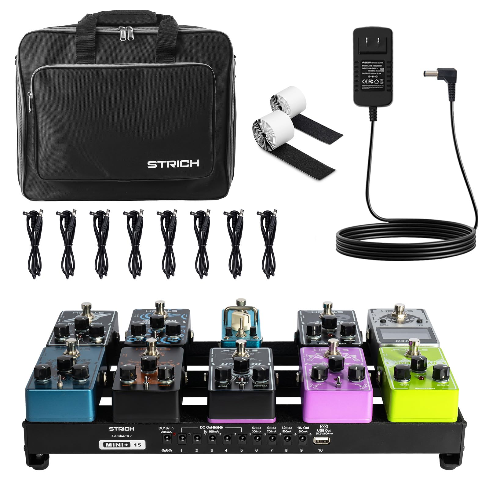 Amazon | STRICH 電源内蔵エフェクターボード 38 x 20 cm 0.98kg 軽量