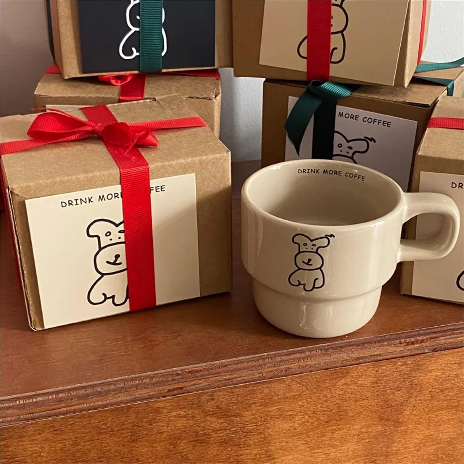 2 pezzi tazza di caffè for cani simpatico cartone animato al latte delicato for autunno e inverno in ceramica for coppia Per Coppie