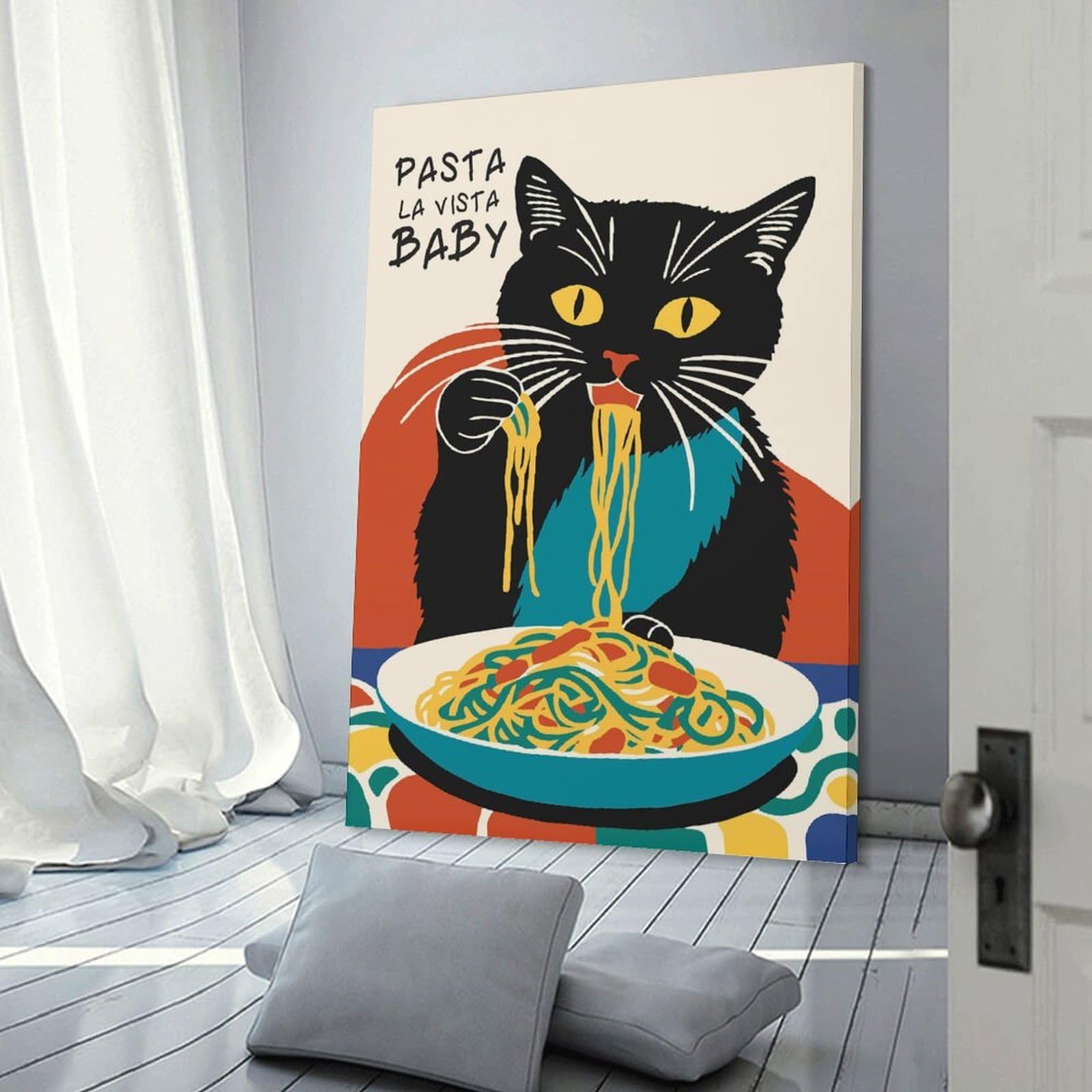 Junmoney Pasta La Vista Baby Wall Decor Canvas Print, 20x30inch(50x75cm), for Living Room, Bedroom Or Home Office, Home Decor Gift with Stylish Appeal