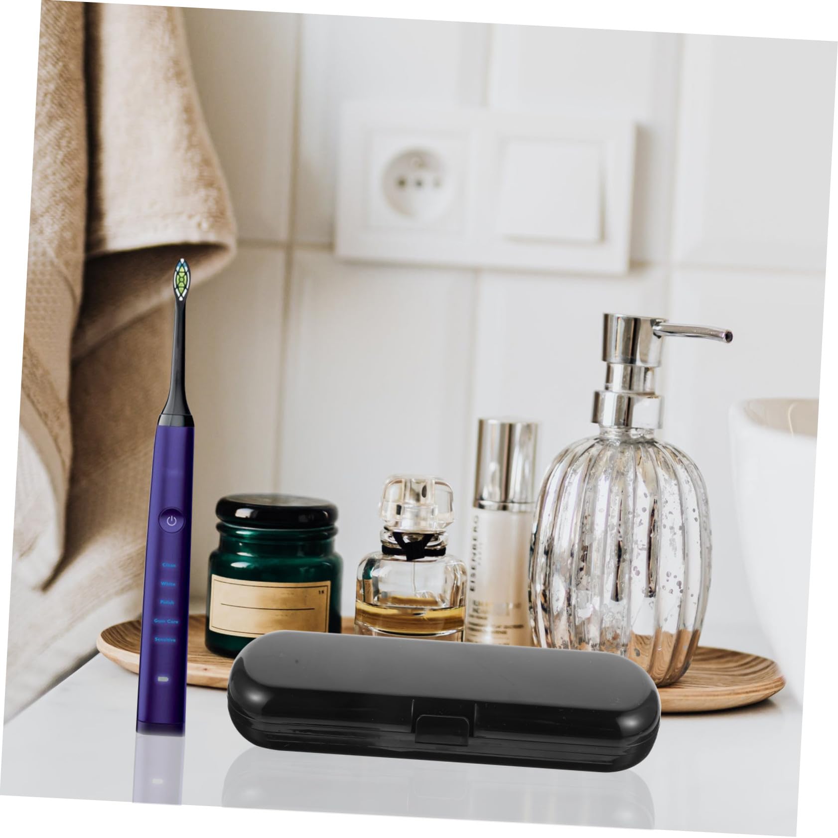 4 pezzi Astucci Portaspazzolino Impermeabili per Spazzolini Elettrici Organizer da Viaggio per Testine Custodie Resistenti Polvere e Batteri per Casa e Outdoor Nero Bianco Rosa