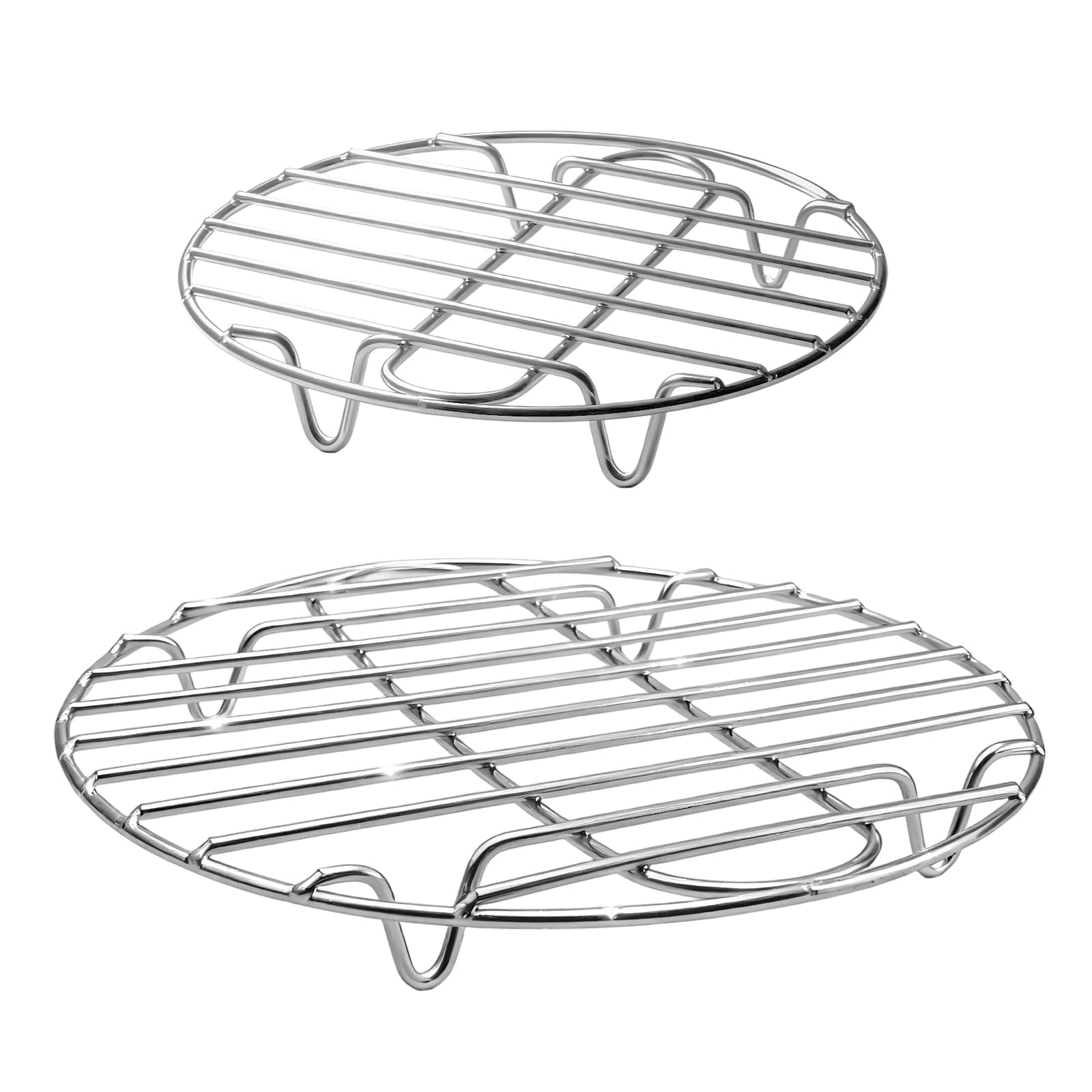 PARFCO Grille de Cuisson INOX Ø 27,5 cm 20 cm Rondes Support Cuisson Vapeur Rôtissage