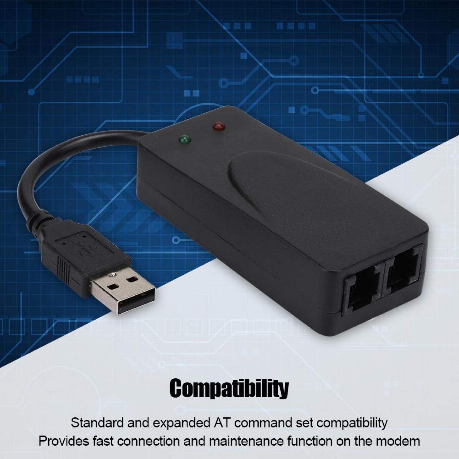 Pilote de Modem Externe USB2.0 56K Double Port pour 7/8/10/XP, Identification de l'appelant
