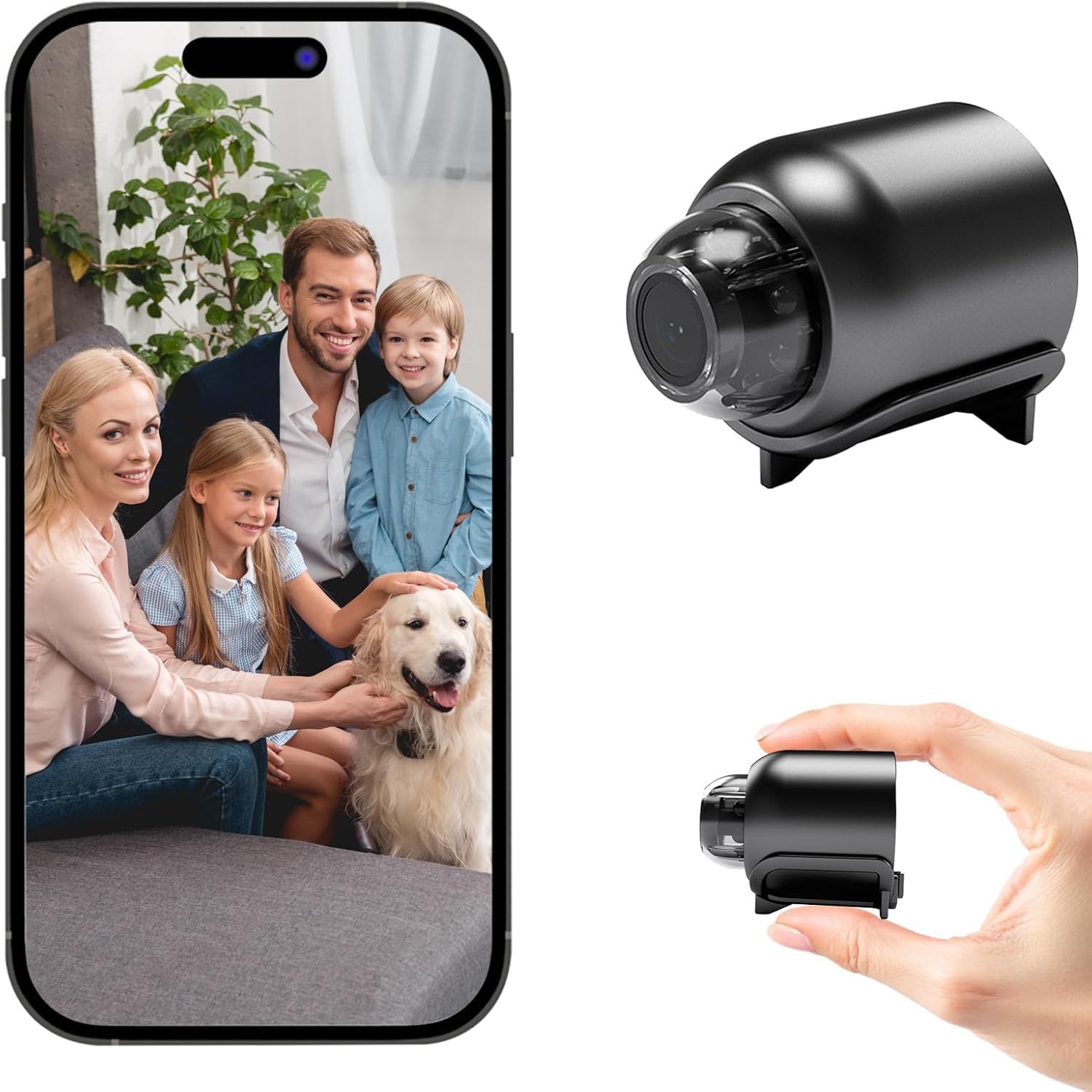 Genérico Mini Cámara Espía WiFi 1080P HD Invisible Camara vigilancia WiFi interio/Exterior,con detección de Movimiento y visión Nocturna,Cámara con Grabación,interio/Exterior App Inalámbrico Alerta