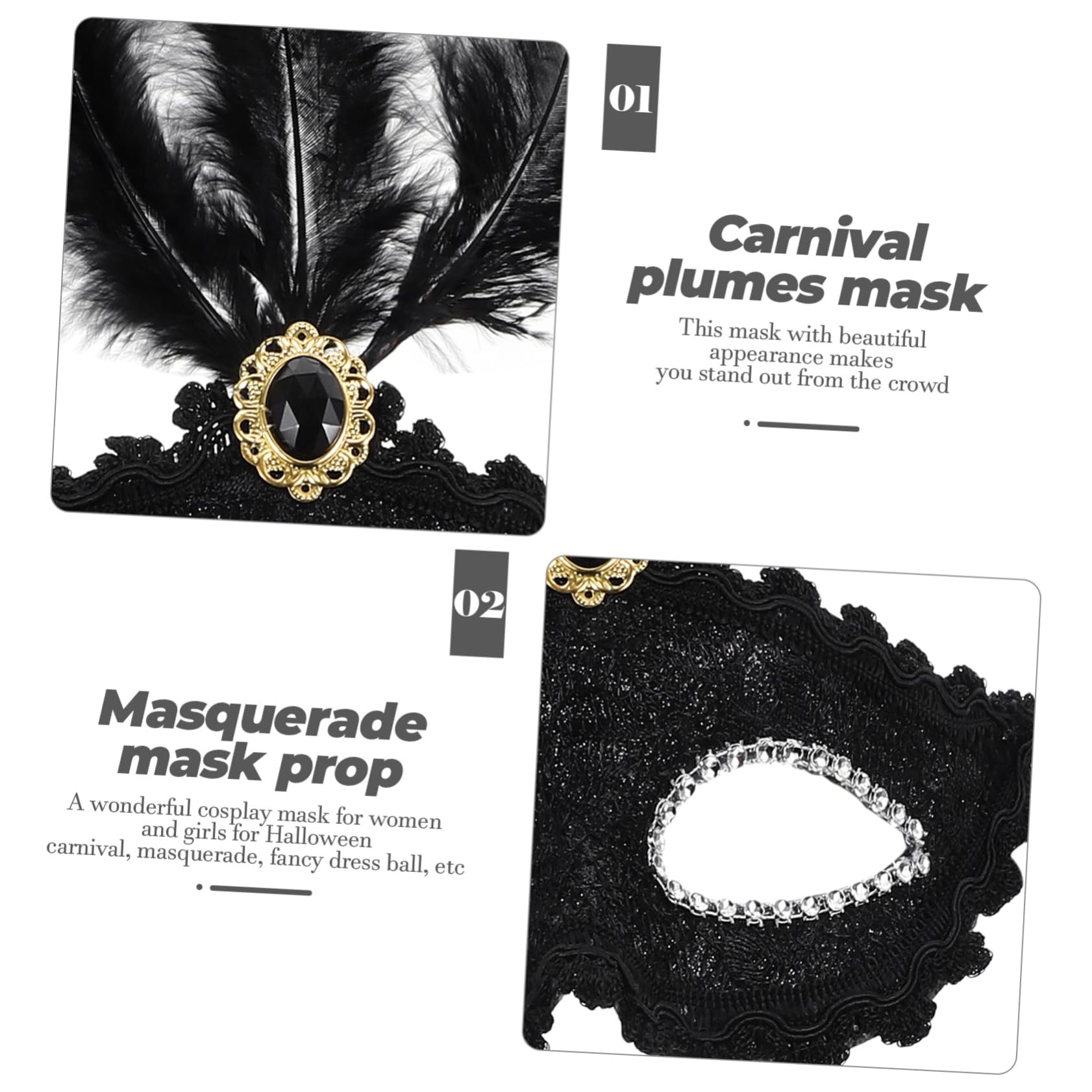 ibasenice 3 Set Di Costumi Decorativi Da Donna in Maschera Per Carnevale E Cosplay Per Donne Di Mezza Età 12 Pezzi * 3
