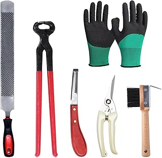 Farrier Tools Professional Farrier Tool Kits Hoof Rasp Hoof Nippers Hoof Knife Horses Hoof Trimmers Tools Suitable for Hoof Trimming for Horses/Donkeys Rasp Hoof Cutter Set