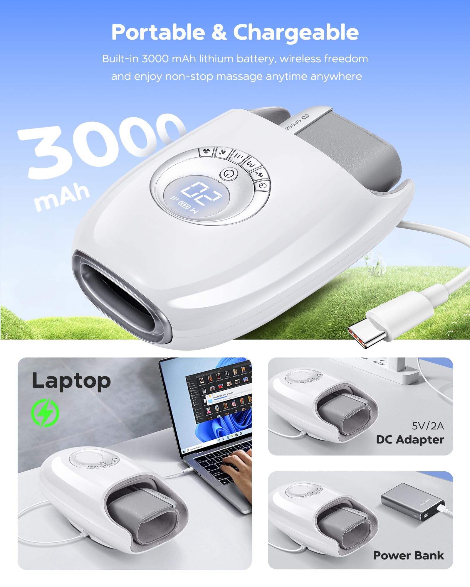 Masajeador de manos mejorado con calor y compresión, refrigeración con ventilador y masaje de muñeca para artritis y túnel carpiano, relajación para oficina y hogar, regalos para mamá y papá