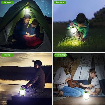 Camping Lights, BICKON 60 LEDs Ultra Bright & 25H Battery Life Camping Lantern Rechargeable, 5 Lighting Modes 15%~100% Brightness Adjustable Tent Lights For Camping, Emergency, Fishing, Garden, Hiking