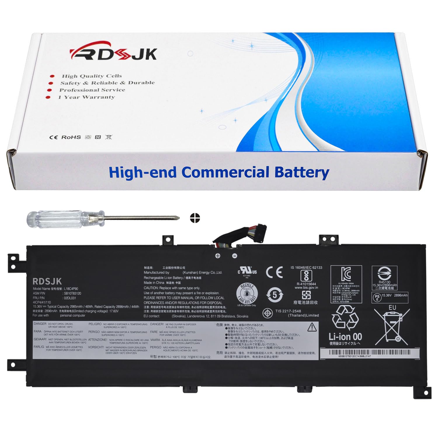 Amazon.com: L18C4P90 L18D4P90 L18M4P90 Laptop Battery for Lenovo