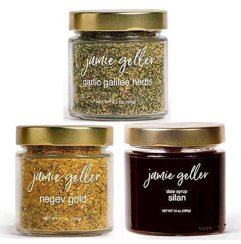 JG Passover 2023 Galilee to Negev - Juego de condimentos OU KOSHER para Pascua y pareve, hierbas Galilee de ajo (tarro de vidrio de 4.2 onzas,