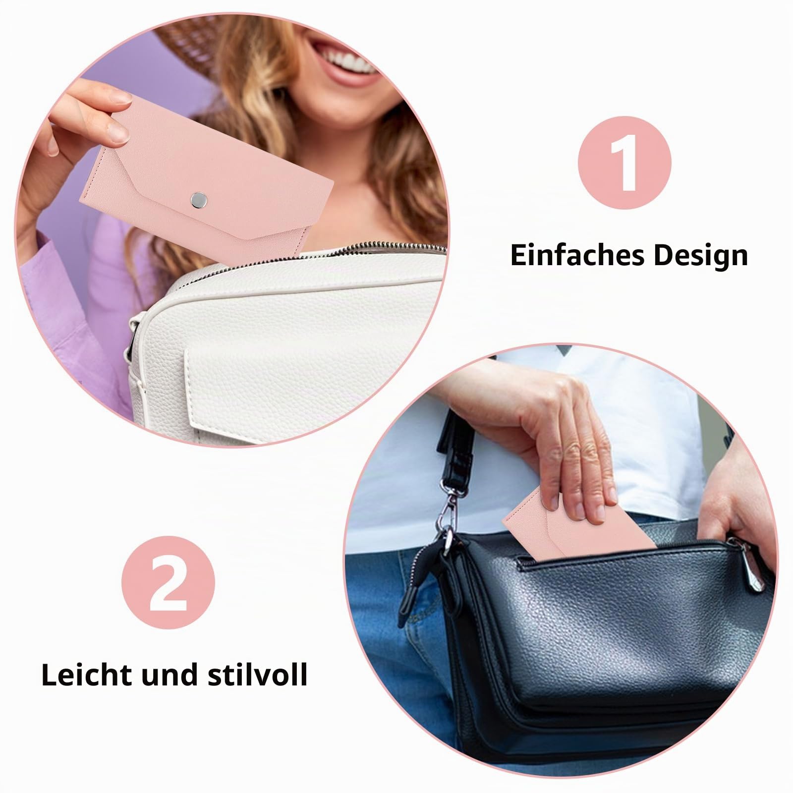 Mabor Geldbörse Damen Klein PU-Leder Geldbeutel Damen Rosa Geldbörse Lang Wallet for Women für Einkaufen Reisen Handy Aufbewahrung,Kein Falten Banknoten Nötig(17,5cm)