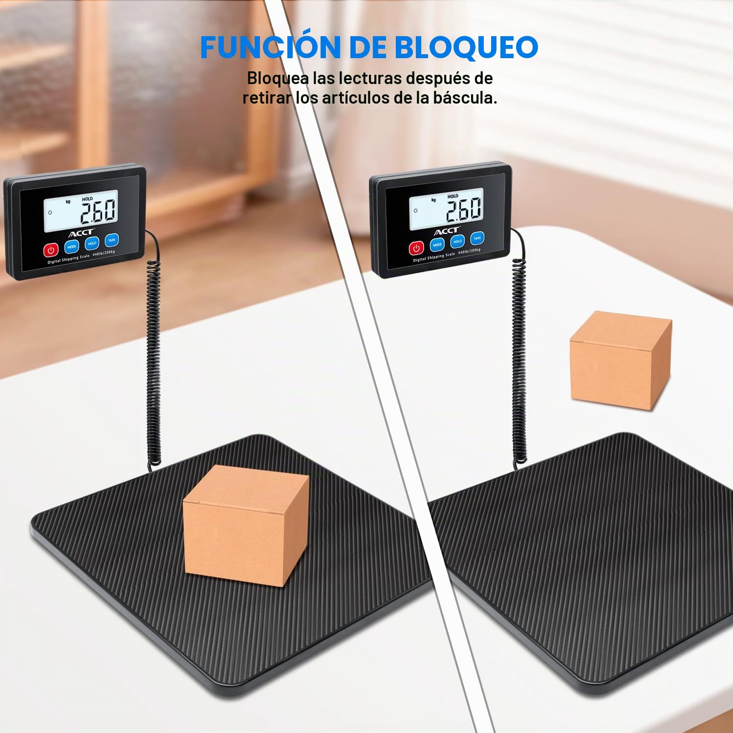 Balanza Postal 440lb, Balanza de Correo, Balanza Postal Digital con función de retención/tara, Auto-off，Balanza de envío para paquetes/pequeños negocios/maletas/oficina